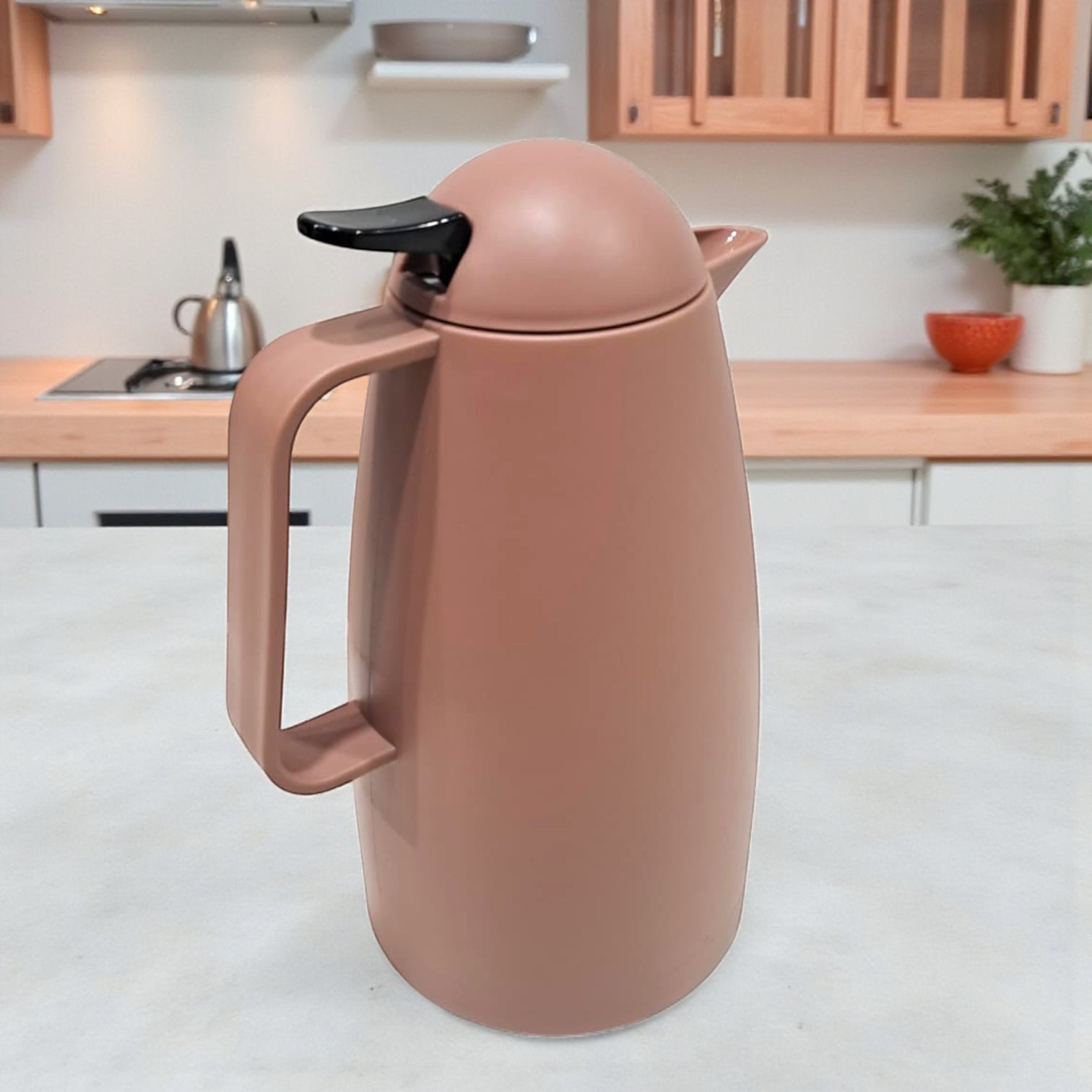 Crystal House Arabic Thermos Flask – Elegant Brown Insulated Tea Flask | Double Wall Design for Hot & Cold Drinks - Damoo