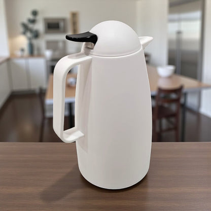 Crystal House Arabic Thermos Flask  – Modern Brown & White Collection | Double-Wall Insulated Flask for Hot Drinks - Damoo