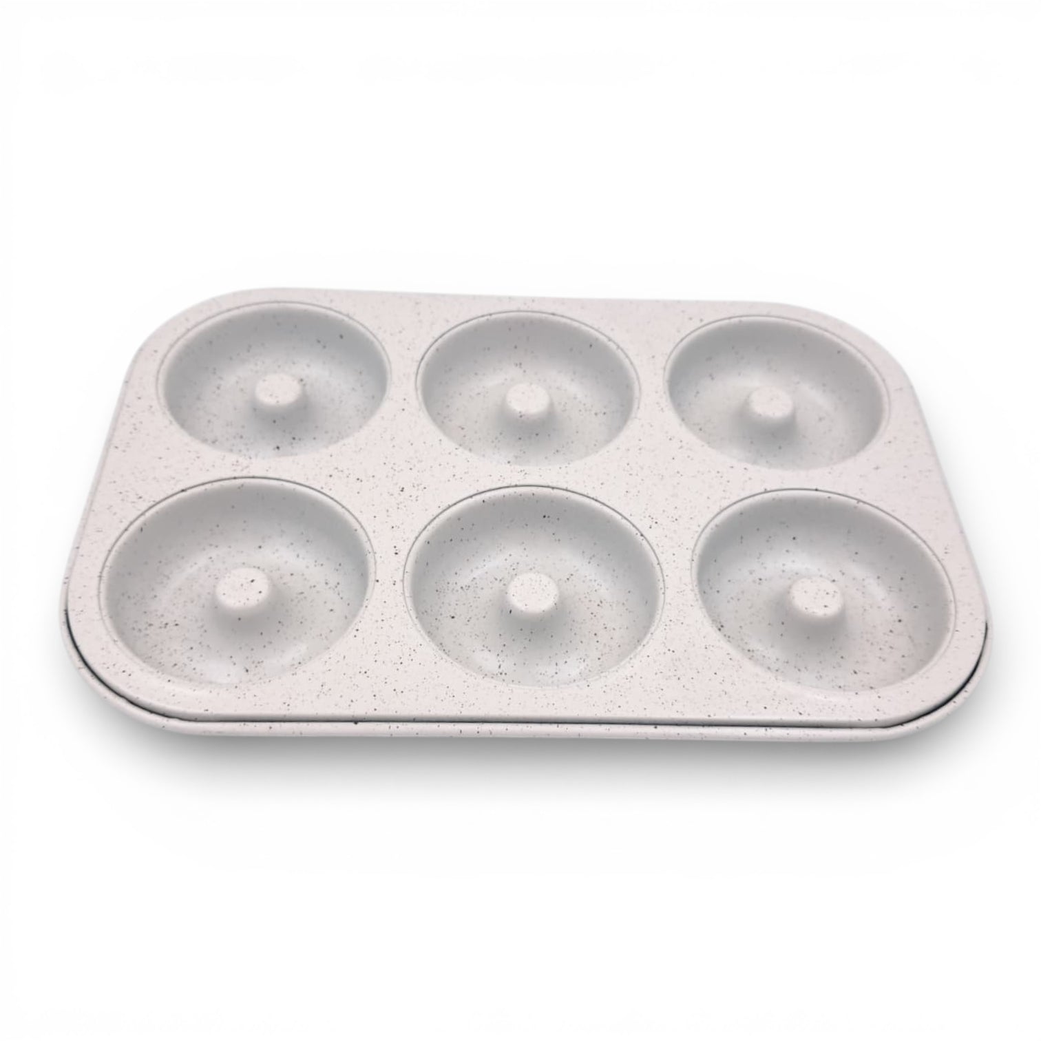 Granite 6-Cup Non-Stick Donut Baking Pan – Mini Doughnut Cake Tray for Sweet & Savoury Baking (2.5H x 26L x 18W CM) - Damoo