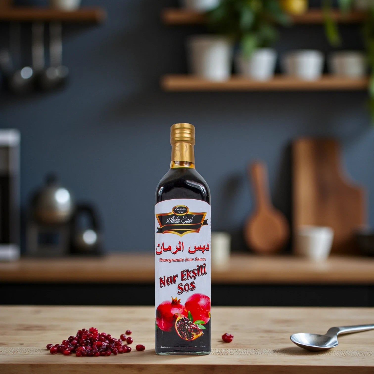Abidin Senol Pomegranate Sour Sauce – Rich Sweet & Tangy Condiment for Marinades, Glazes, Salads & Gourmet Cooking - Damoo