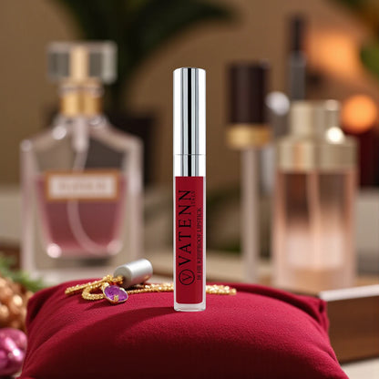 Vatenn Italy 18Hrs Kissproof Liquid Lipstick – Shade 08 Deep Red. Bold classic matte red lip color, transfer-proof, waterproof, non-drying & ultra-pigmented with 18hr long wear. - Damoo