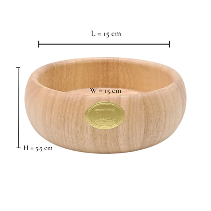 Round Wooden Bowl – Natural Cream Finish Decorative Tray | Handcrafted Wood Organizer for Living Room, Dining Table & Home Décor - Damoo