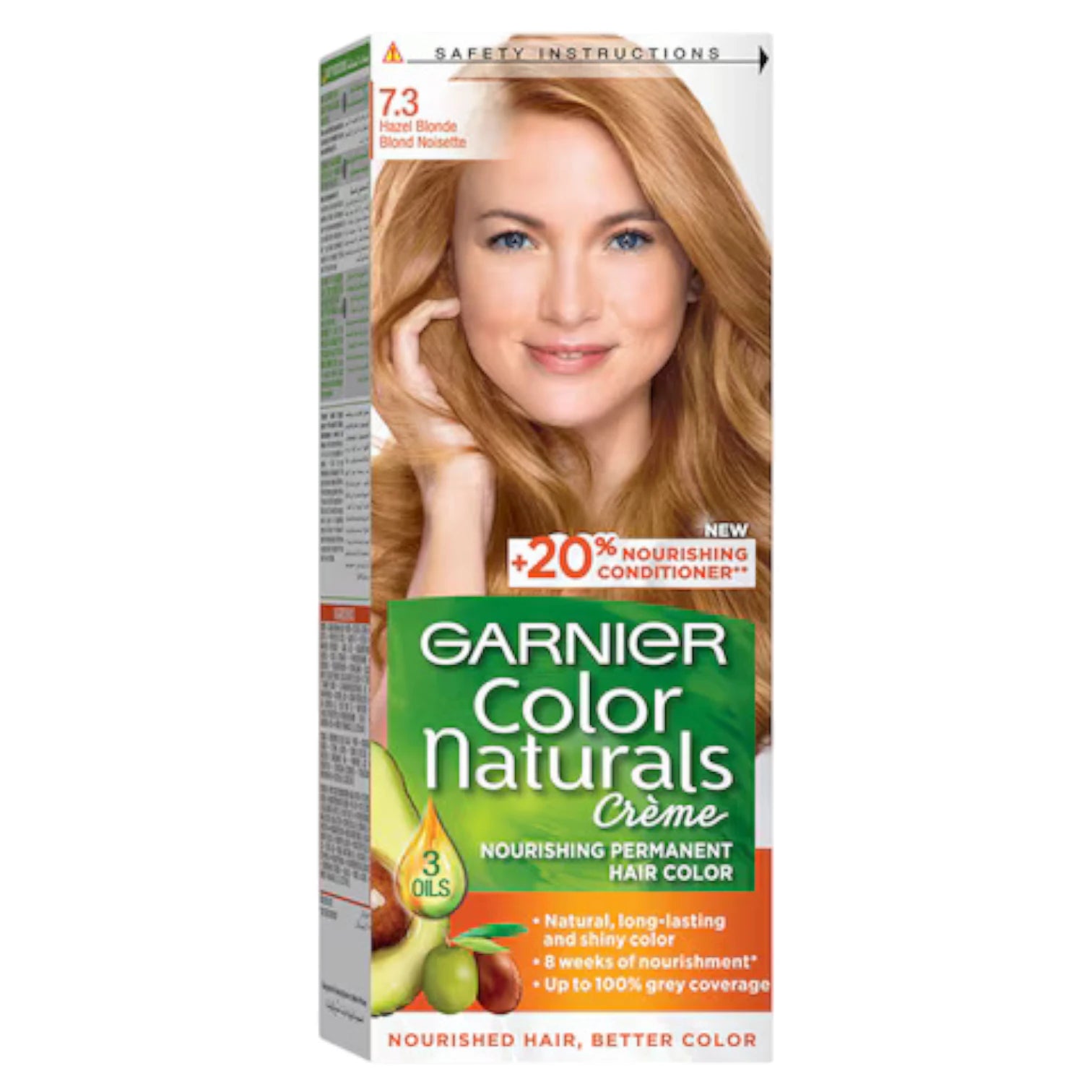 Garnier Color Naturals Creme Hair Color 7.3 Hazel Blonde – Nourishing Permanent Hair Dye with 3 Oils, Up to 100% Grey Coverage, 8 Weeks of Radiant Shine - Damoo