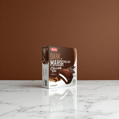 Tastee Dark Chocolate Marshmallow Pie – 300g | Rich Cream-Filled Snack Cakes Coated in Intense Dark Chocolate - Damoo