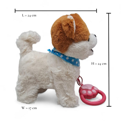 Interactive Walking Singing Puppy Toy with Leash | Battery Operated Wagging Tail Dog Toy for Kids | Realistic Sound & Movement Electronic Pet - Damoo