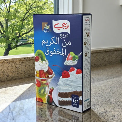 Whipy Vanilla Whipped Topping Mix 152g | Light & Fluffy Cream for Cakes, Desserts, Fruits | Saudi Made - Damoo