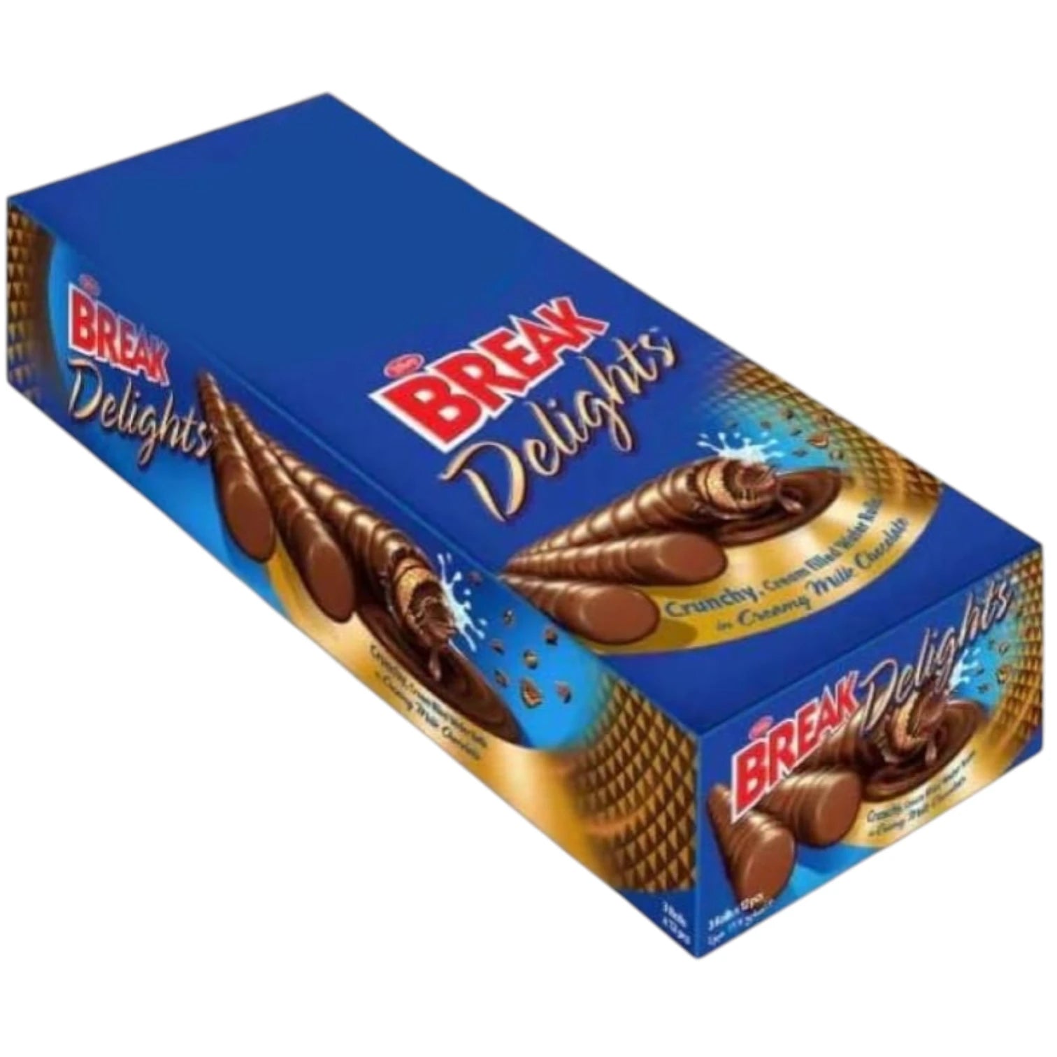 Tiffany Break Delights Wafer Rolls – 12 x 21g, Crunchy Cream-Filled Rolls Coated in Smooth Milk Chocolate - Damoo