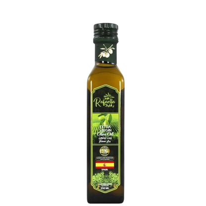Rafaella Extra Virgin Olive Oil 250ml – Cold Extracted, Less Than 0.8% Acidity, Robust Fruity Flavor, Premium Dark Glass Bottle - Damoo