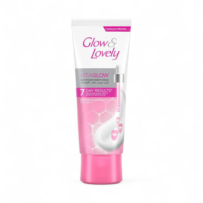 Glow & Lovely Face Cream Advanced Multi-Vitamin Vita Glow – 100g | Brightening & Dark Spot Reduction with Niacinamide & Vitamins C, B6, E | 7-Day Visible Glow - Damoo