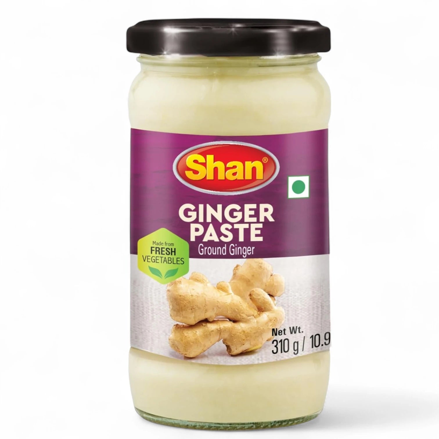 Shan Ginger Paste 310g – Fresh & Aromatic Ready-to-Use Ginger Paste | Authentic South Asian Flavor Enhancer | Vegetarian, No Prep Needed, Long Shelf Life | Airtight Glass Jar - Damoo