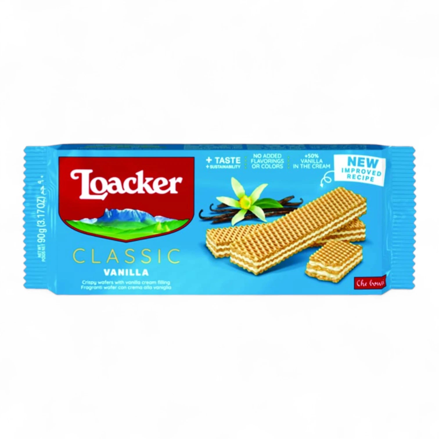 Loacker Classic Vanilla Wafers – Light Crispy Biscuits with Real Bourbon Vanilla Cream – Made in Italy – 90g - Damoo