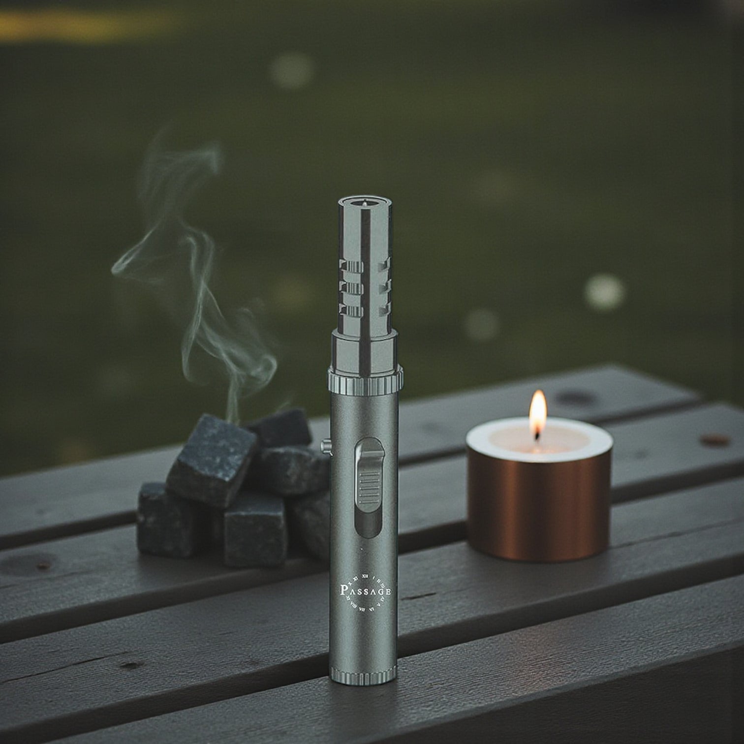 Passage Adjustable Torch Flame Lighter with Safety Lock – High-Temperature Resistant Metal Body – Refillable Gas Blow Torch for Oud, BBQ, Charcoal, Candles, Cooking & Outdoor Use