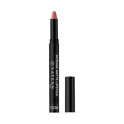 Vatenn Italy Intense Matte Lipstick – Shade 1230 Basil  | Long-Lasting, Non-Drying Formula with Vitamin E | Smooth, Highly Pigmented Matte Finish - Damoo