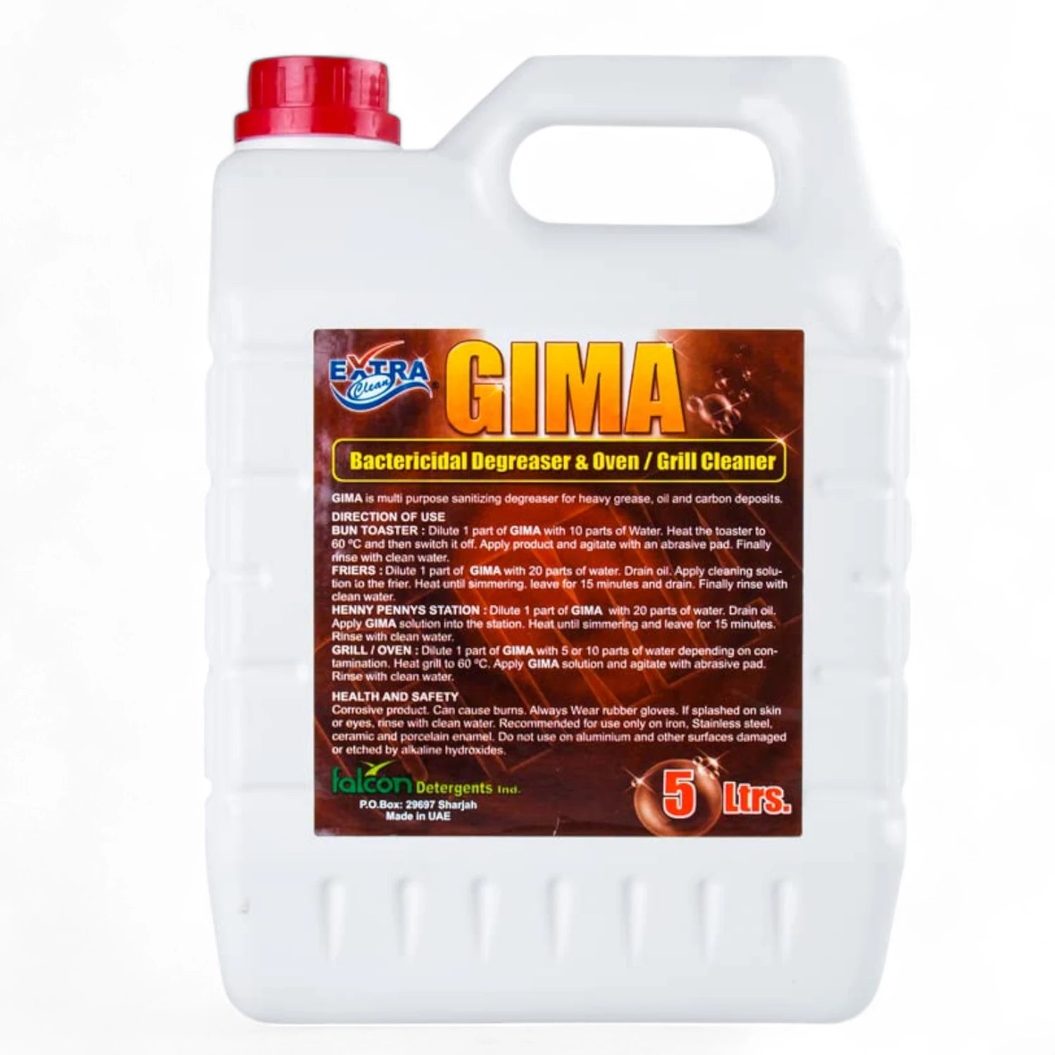 Falcon GIMA Bactericidal Kitchen Degreaser – 5L Heavy-Duty Oven, Grill & Fryer Cleaner | Kills Bacteria, Cuts Grease & Oil Buildup - Damoo