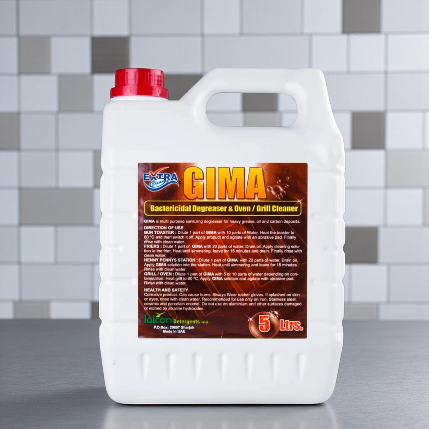 Falcon GIMA Bactericidal Kitchen Degreaser – 5L Heavy-Duty Oven, Grill & Fryer Cleaner | Kills Bacteria, Cuts Grease & Oil Buildup - Damoo