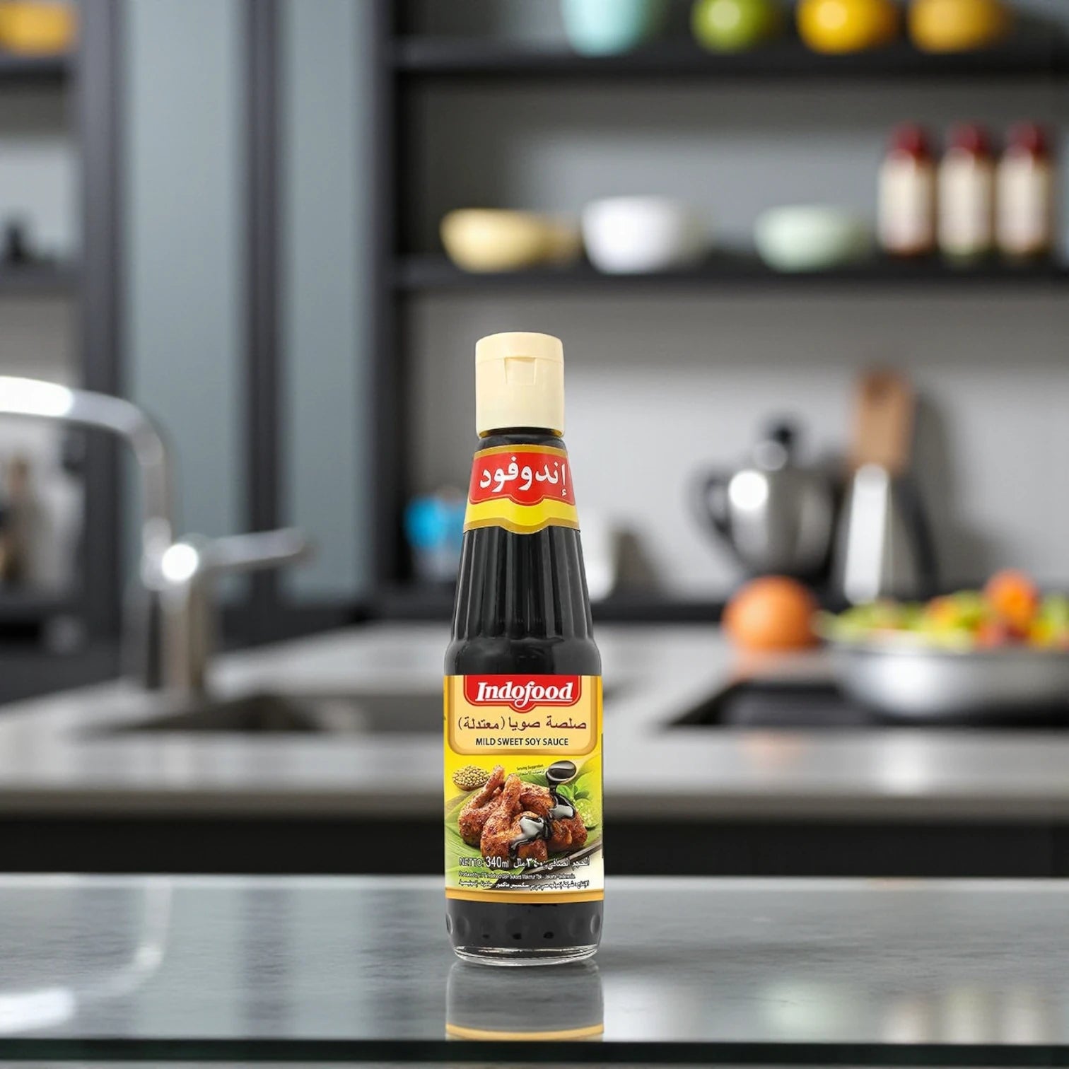 Indofood Mild Sweet Soy Sauce 340ml – Authentic Indonesian Soy Condiment for Stir-Fries, Marinades, Grilled Meats & Dipping | Halal Certified - Damoo