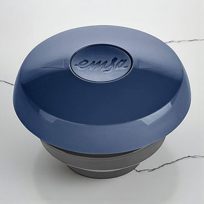 Emsa Samba Wave 1.0L Vacuum Flask – BPA-Free Plastic Insulated Jug with Quick-Press Closure, Double-Wall Glass Liner, 12H Heat / 24H Cold Retention & Modern 3D Wave Design - Damoo