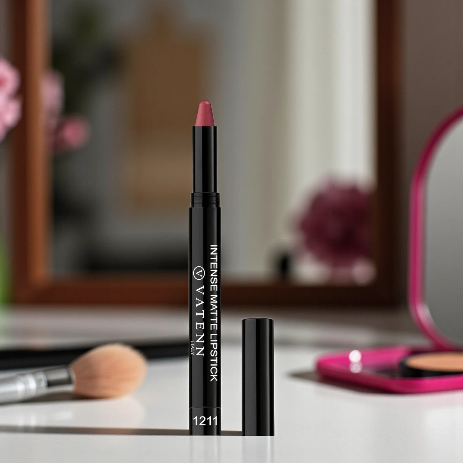 Vatenn Italy Intense Matte Lipstick – Shade 1211 Lily | Elegant Rosy Pink | Long-Lasting, Non-Drying & Highly Pigmented Matte Lip Color - Damoo