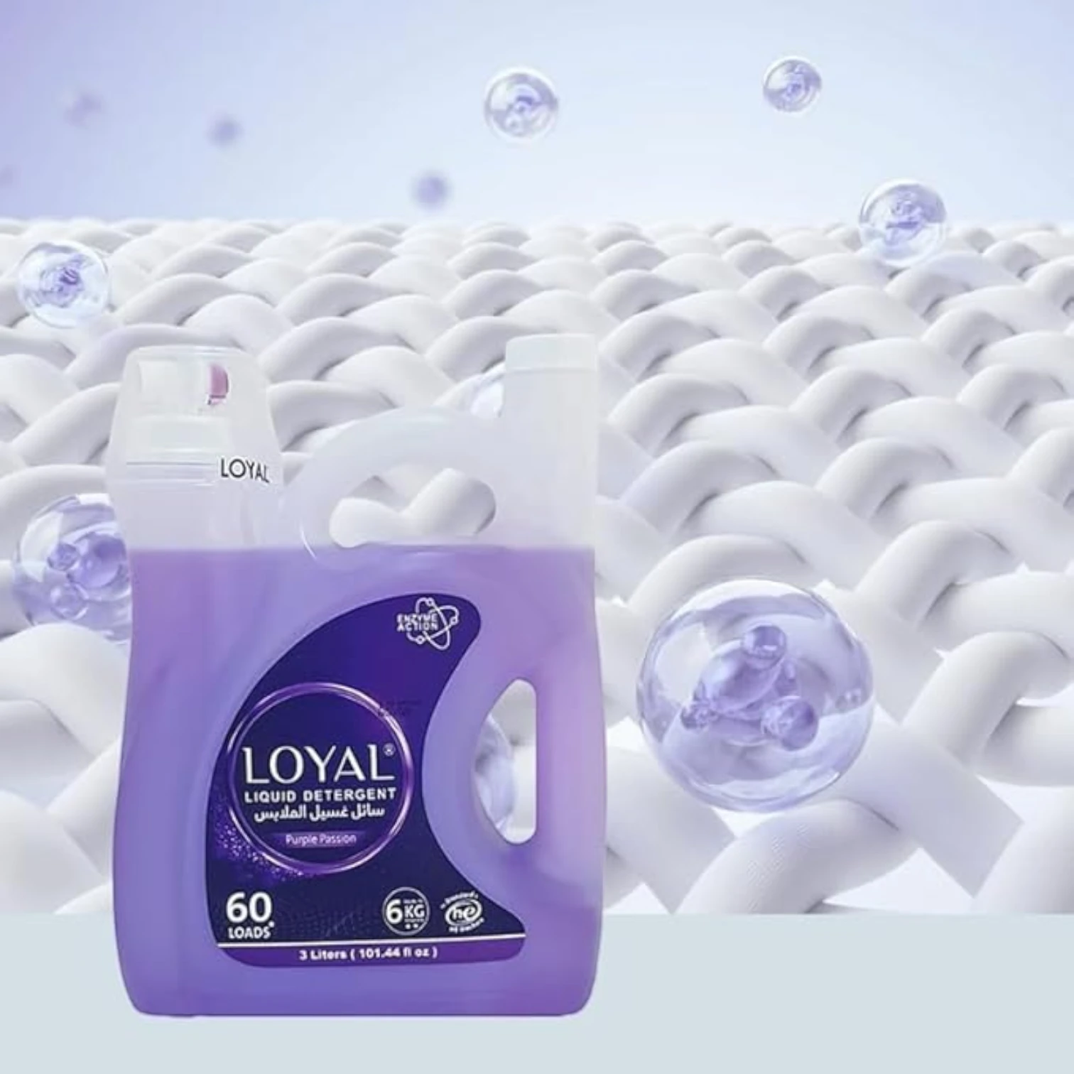 Loyal Liquid Detergent Purple Passion – 3 Ltr (60 Loads) – Enzyme Action for Tough Stains & Long-Lasting Freshness - Damoo