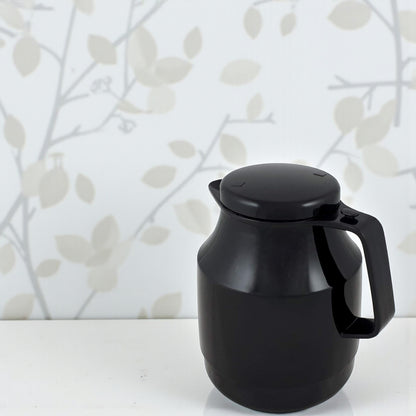 Helios Insulated Vacuum Jug 1.0L – Black | Premium Plastic Thermos Flask with Q100 Glass Insert | German-Made Double-Wall Design for Excellent Heat Retention - Damoo