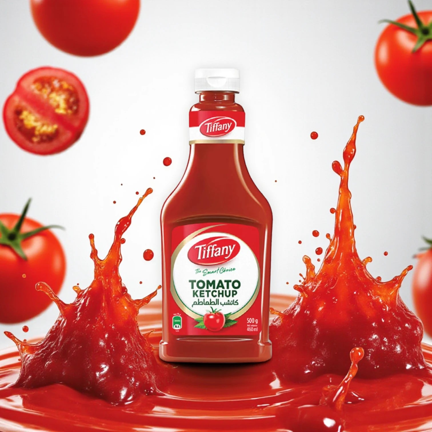 Tiffany Tomato Ketchup 500g | 100% Natural | No Preservatives | Sweet & Tangy | Ideal for Dips, Burgers, Sandwiches & Marinades | Squeezable Bottle - Damoo