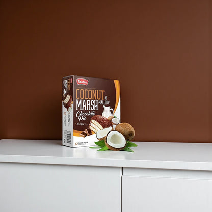 Tastee Coconut Marshmallow Chocolate Pie – 300g | Cream-Filled Coconut Snack Cakes Coated in Chocolate - Damoo