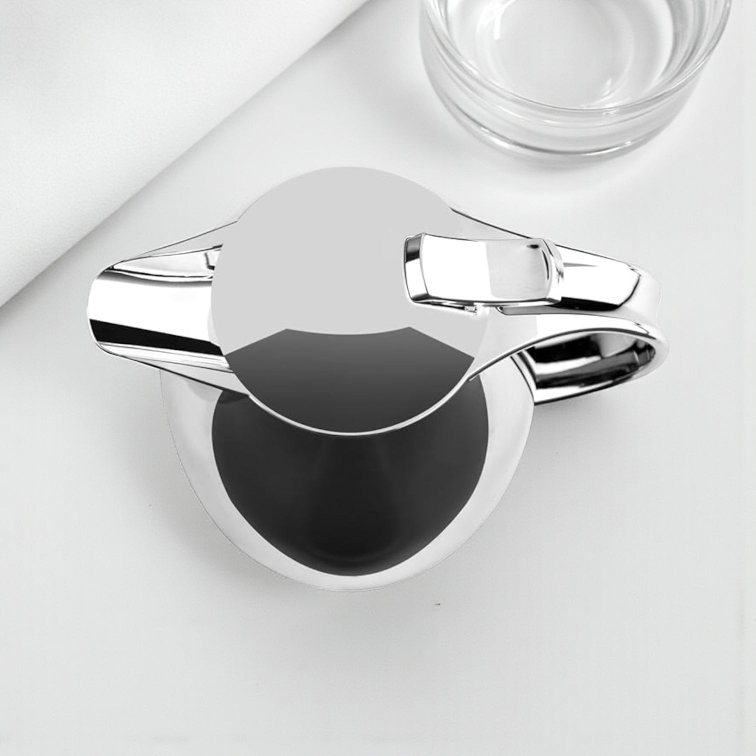 Emsa Cone Thermal Jug Swirl 1.5 L – Metallic Silver | Premium German-Made Vacuum Flask with Glass Liner for Hot & Cold Drinks - Damoo