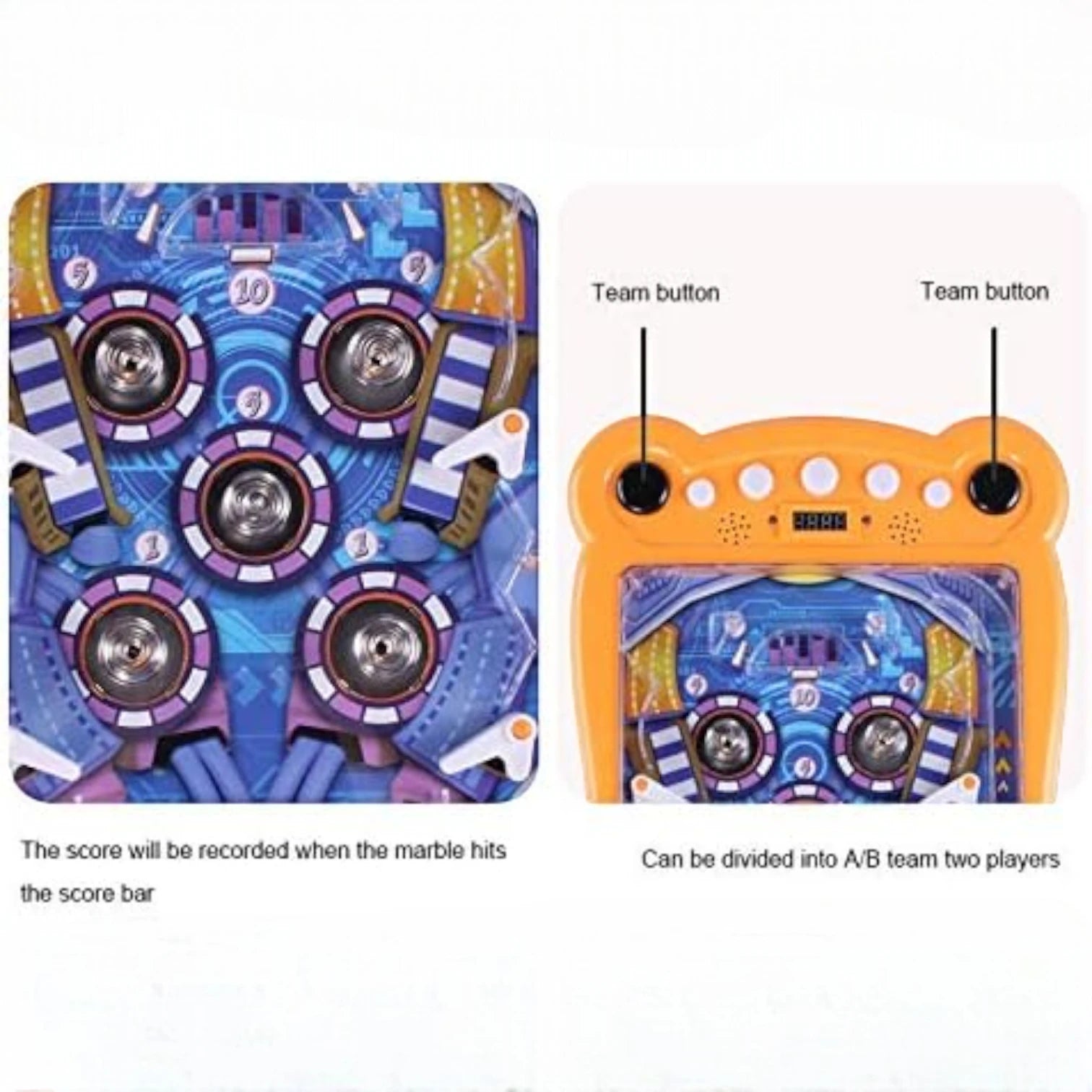 Huanuo Electronic Pinball Machine – Retro Arcade Game with Lights & Sounds, Four-Bar Design, 12 Coins | Parent-Child Interactive Toy for Kids 6+ & Adults