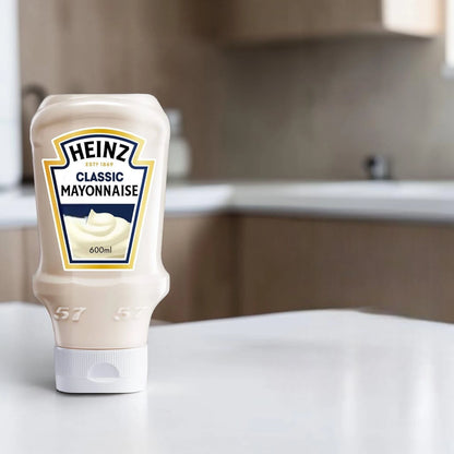 Heinz Creamy Classic Mayonnaise Top Down Squeezy Bottle 600ml, Rich Smooth Mayo Spread, Dip for Sandwiches Burgers Fries & Salads - Damoo