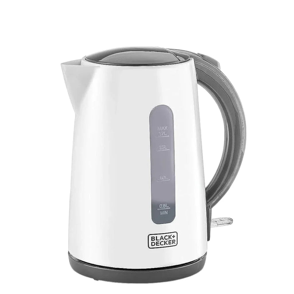 BLACK+DECKER Cordless Electric Kettle – 2200W Quick Boil 1.7L Lightweight Water Kettle with Auto Shut-Off, Boil-Dry Protection, 360° Swivel Base & Concealed Heating Element – White Plastic Design - JC70-B5 - Damoo