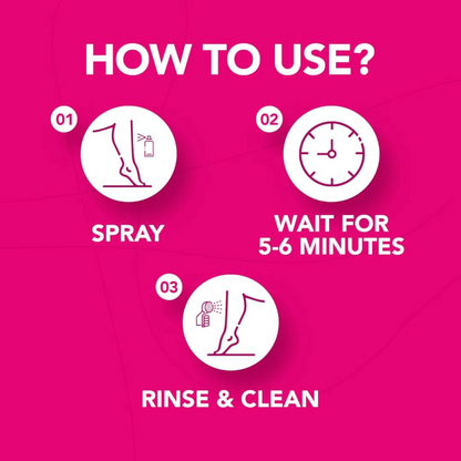 Nair Hair Remover Spray with Lemon Fragrance & Baby Oil – 200ml Aerosol | Paraben & Dye Free | For Smooth, Radiant Skin - Damoo
