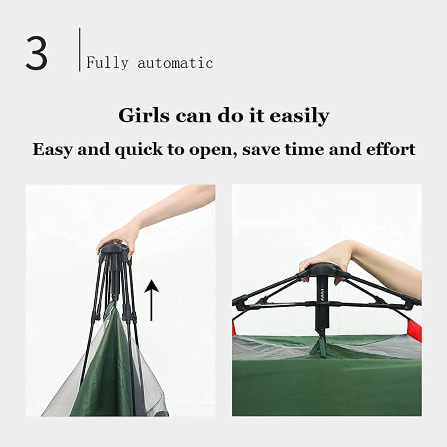Automatic Camping Tent – 3 Second Quick Opening Pop-Up Tent with Ventilation & Mosquito Prevention – Waterproof Outdoor Family Tent for 3 to 6 Persons, Easy Setup for Camping, Hiking, and Beach