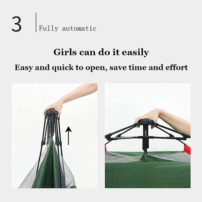 Automatic Camping Tent – 3 Second Quick Opening Pop-Up Tent with Ventilation & Mosquito Prevention – Waterproof Outdoor Family Tent for 3 to 6 Persons, Easy Setup for Camping, Hiking, and Beach