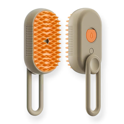 3-in-1 Cat Steam Brush – USB Rechargeable Pet Grooming Brush with Steam, Massage & Hair Removal Functions | Soft Round Comb Teeth, Safe for Cats & Dogs, Anti-Static, Portable Design for Home or Travel - Damoo
