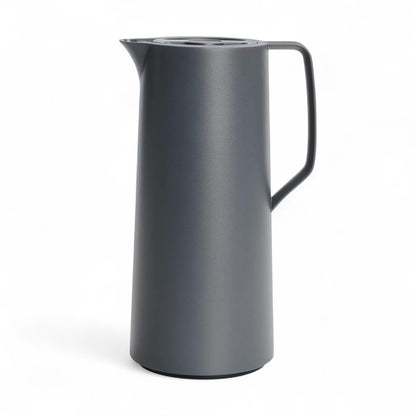 Emsa Motiva Vacuum Jug 1L –  Charcoal | Nordic Design Insulated Flask with Quick-Press Closure – Keeps Drinks Hot for 12 Hours & Cold for 24 Hours | Made in Germany - Damoo
