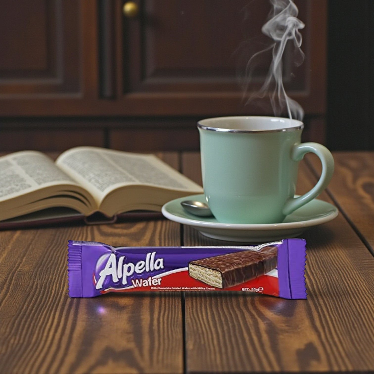 Ulker Alpella Triangular Milk Chocolate Wafer | Crunchy Layered Wafer Coated in Smooth Chocolate | 32-Pack Family Snack Box | 576g