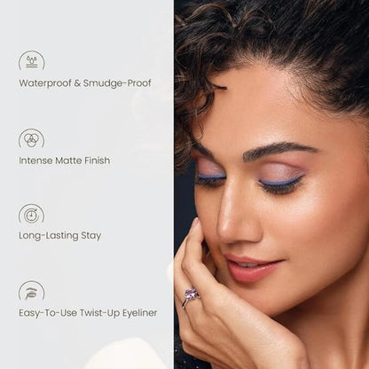 Vatenn Italy Silky Waterproof Eyeliner Pencil – Aqua Blue | Matte Finish, Smudge-Proof, Long Lasting, Easy-Glide Formula - Damoo