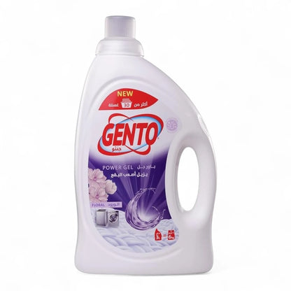 Gento Liquid Laundry Det Power Gel – Floral 3 Ltr – Maximum Cleaning & Gentle Fabric Care - Damoo