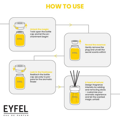EYFEL Pineapple Reed Diffuser – 120ML Long-Lasting Home Fragrance | Tropical Scent with Natural Reeds | Decorative Aromatherapy Air Freshener for Home or Office
