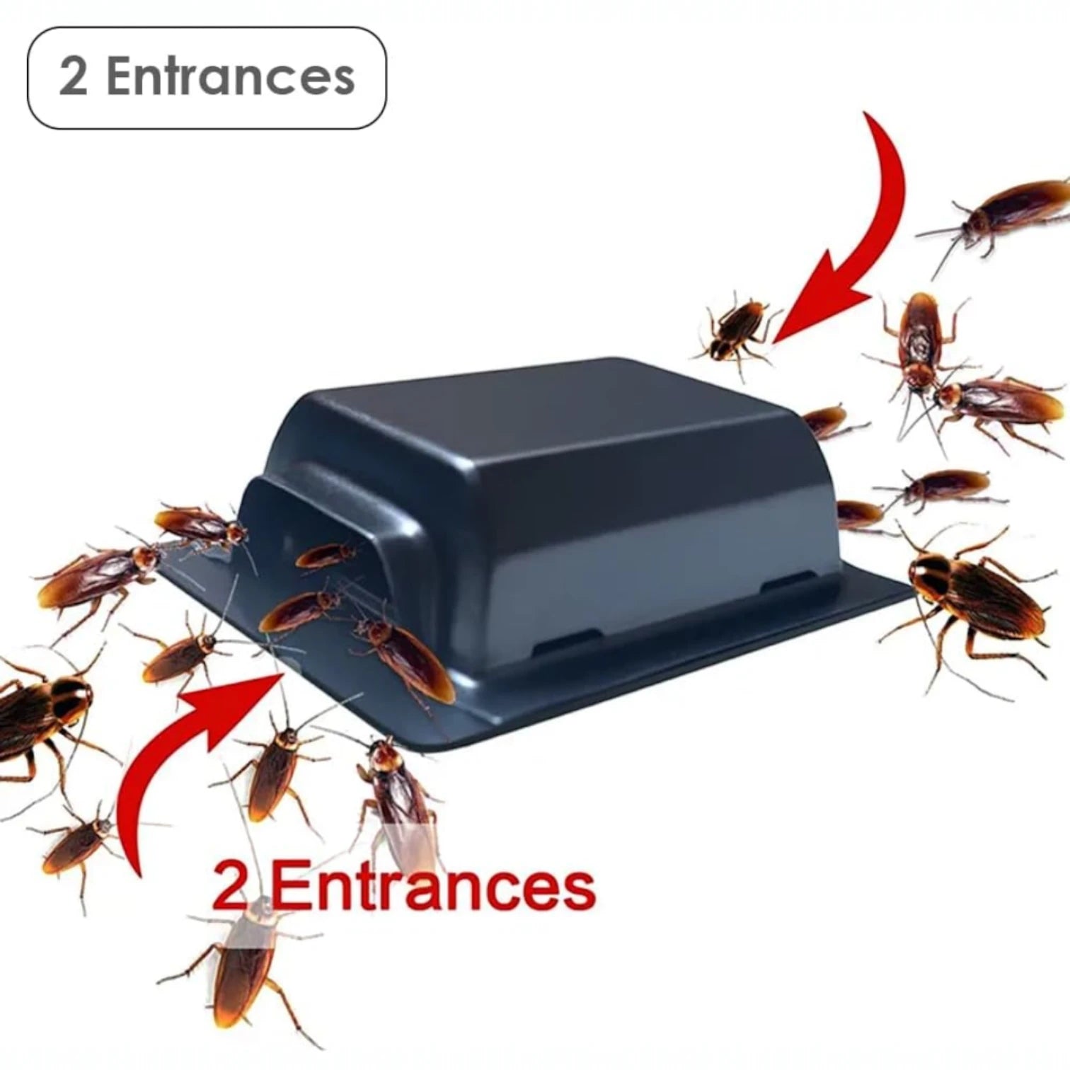 Vincere Roach Glue Trap – Pack of 4 Disposable Roach Houses | Pesticide-Free, Non-Toxic - Cockroach & Insect Traps with Strong Adhesive - Damoo
