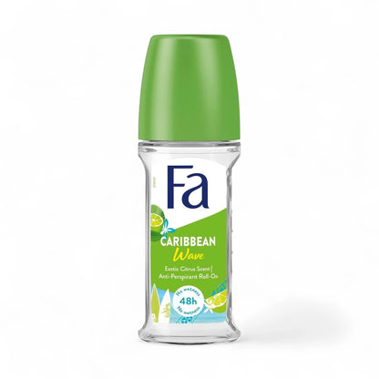 Fa Caribbean Lemon Deodorant Roll-On for Women & Men – Fresh Citrus Scent, 48H Sweat & Odor Protection, Skin-Friendly, 50ml - Damoo