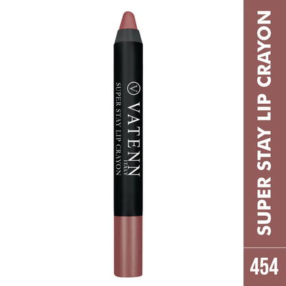 Vatenn Italy Super Stay Lip Crayon – Shade 454 Bandera | 18H Matte Finish, Waterproof, Smudge-Proof & Non-Drying Lipstick - Damoo