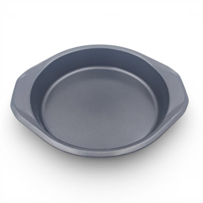 YZJ Round Nonstick Cake Pan with Silicone Handles – Carbon Steel Baking Pan, Grey (4H x 29L × 25.5W CM) - Damoo