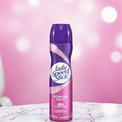 Lady Speed Stick Powder Fresh Antiperspirant Deodorant Spray – 48H Sweat & Odor Protection, Ultra Dry Formula – 150ml - Damoo
