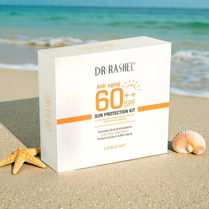 Dr. Rashel Anti-Aging Sun Protection Kit SPF 60++ – Moisturizing UVA/UVB Defense for Face & Body – 2-Piece Set - Damoo