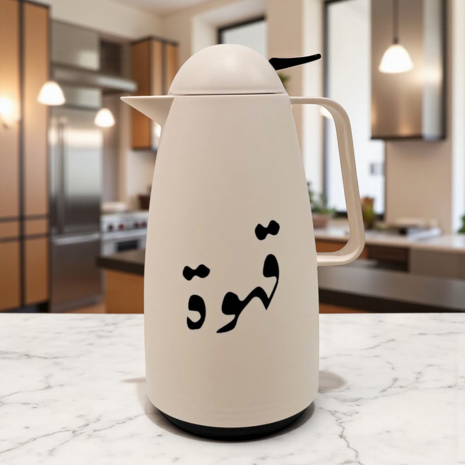 Crystal House Thermos Flask  – Elegant Cream Color | Double Wall Insulated Coffee Flask for Hot & Cold Beverages - Damoo