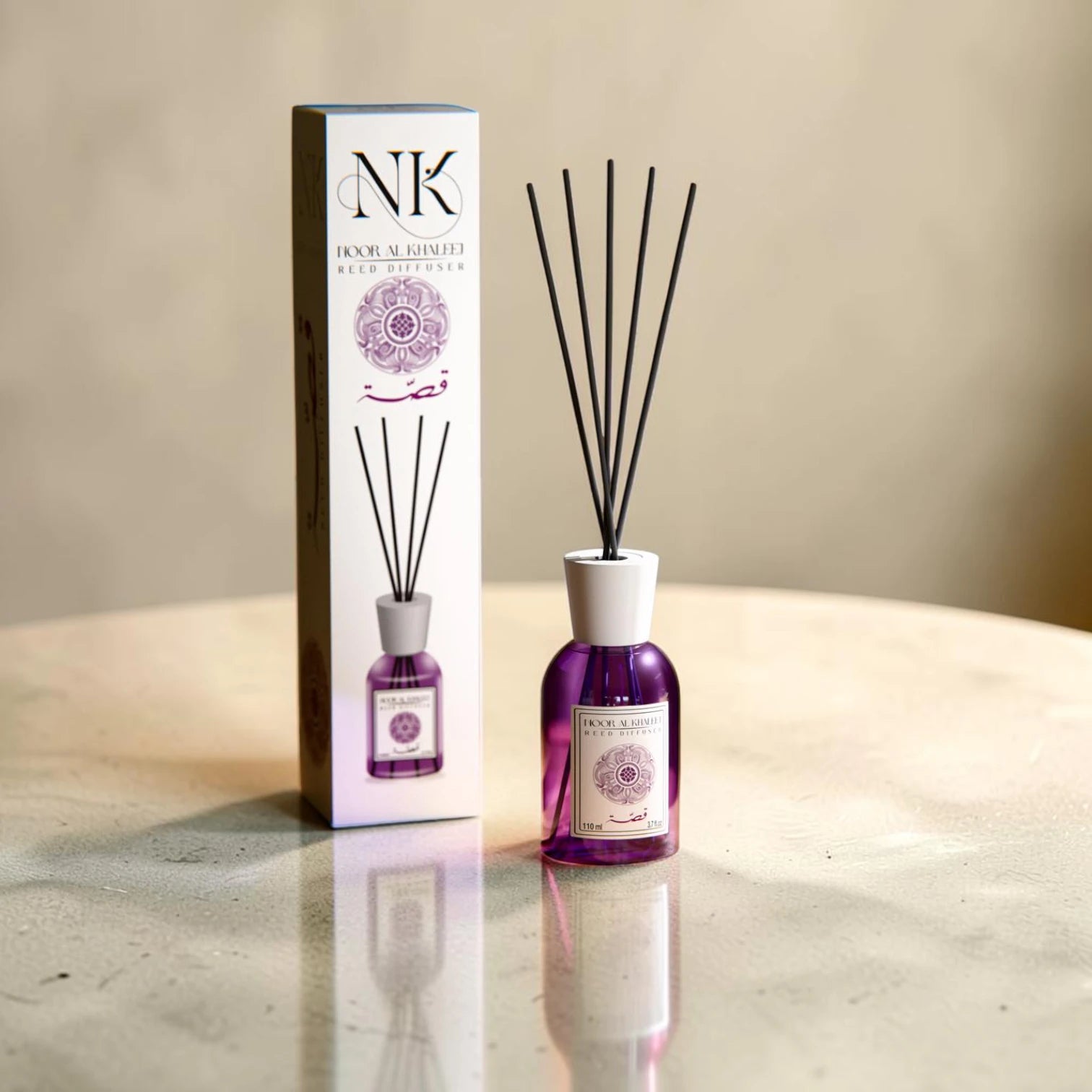 Noor Al Khaleej NK Blueberry Reed Diffuser 110ml, Long Lasting Home Fragrance Diffuser with Premium Multi Scents - Damoo