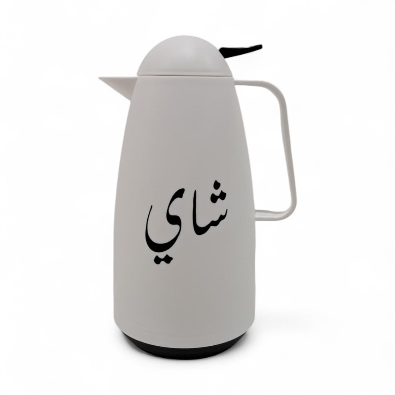White Tea Thermos 1L – Elegant Arabic Calligraphy Design | Insulated Flask for Hot & Cold Beverages | Modern Minimalist Style - Damoo