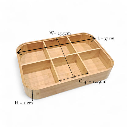 Elegant Bamboo Candy Jar with Crystal Knob & Glass Lid – Decorative Storage Box for Sweets, Nuts & Chocolates - Damoo