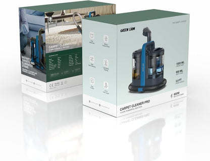 GREEN LION Carpet Cleaner Pro – 600W Motor, 15 KPA Suction, 1500 ML Fresh & 800 ML Dirty Tanks, 3.9 FT Hose